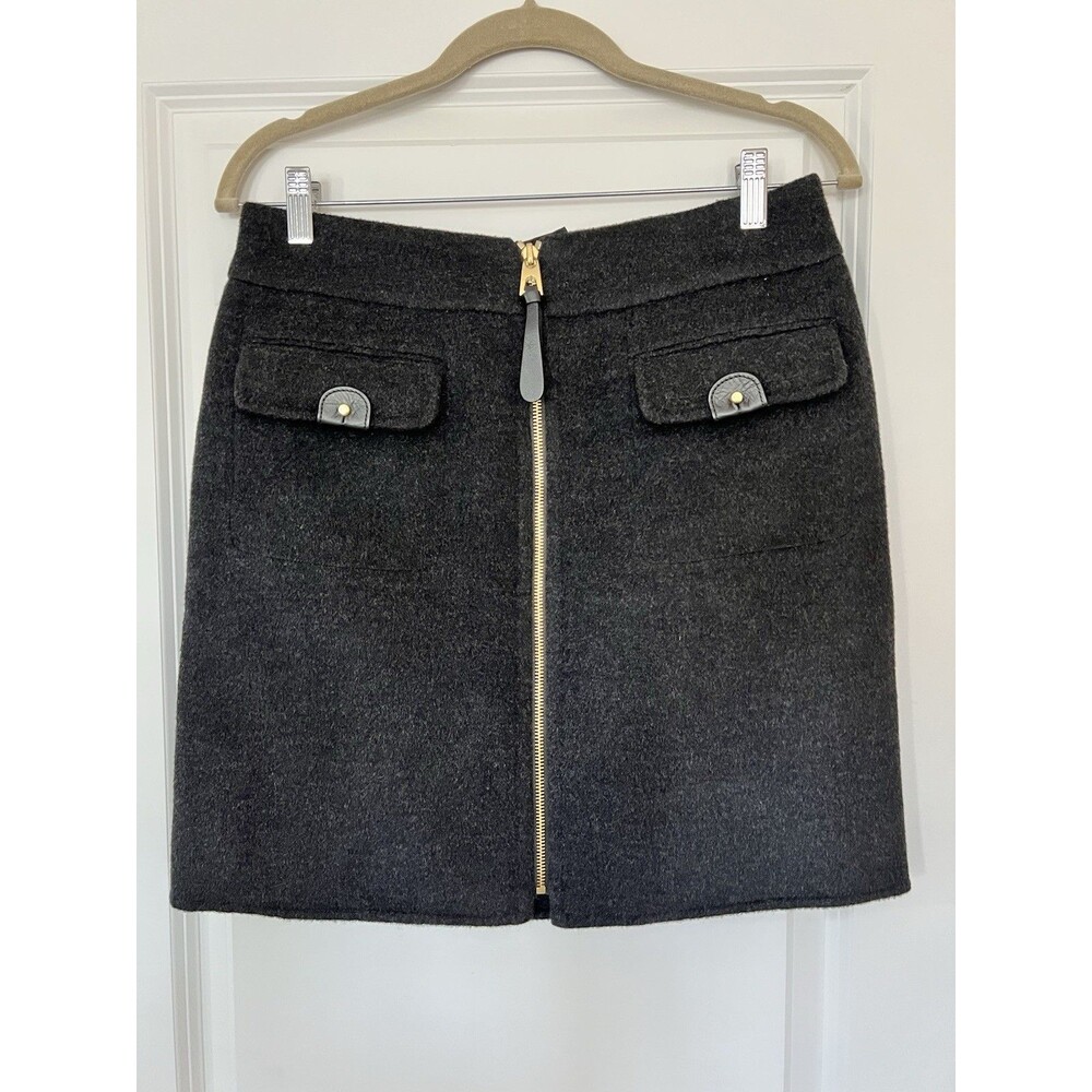 NWOT Per Se Wool Angora Zip Front Mini Skirt Silk Lined Size 6